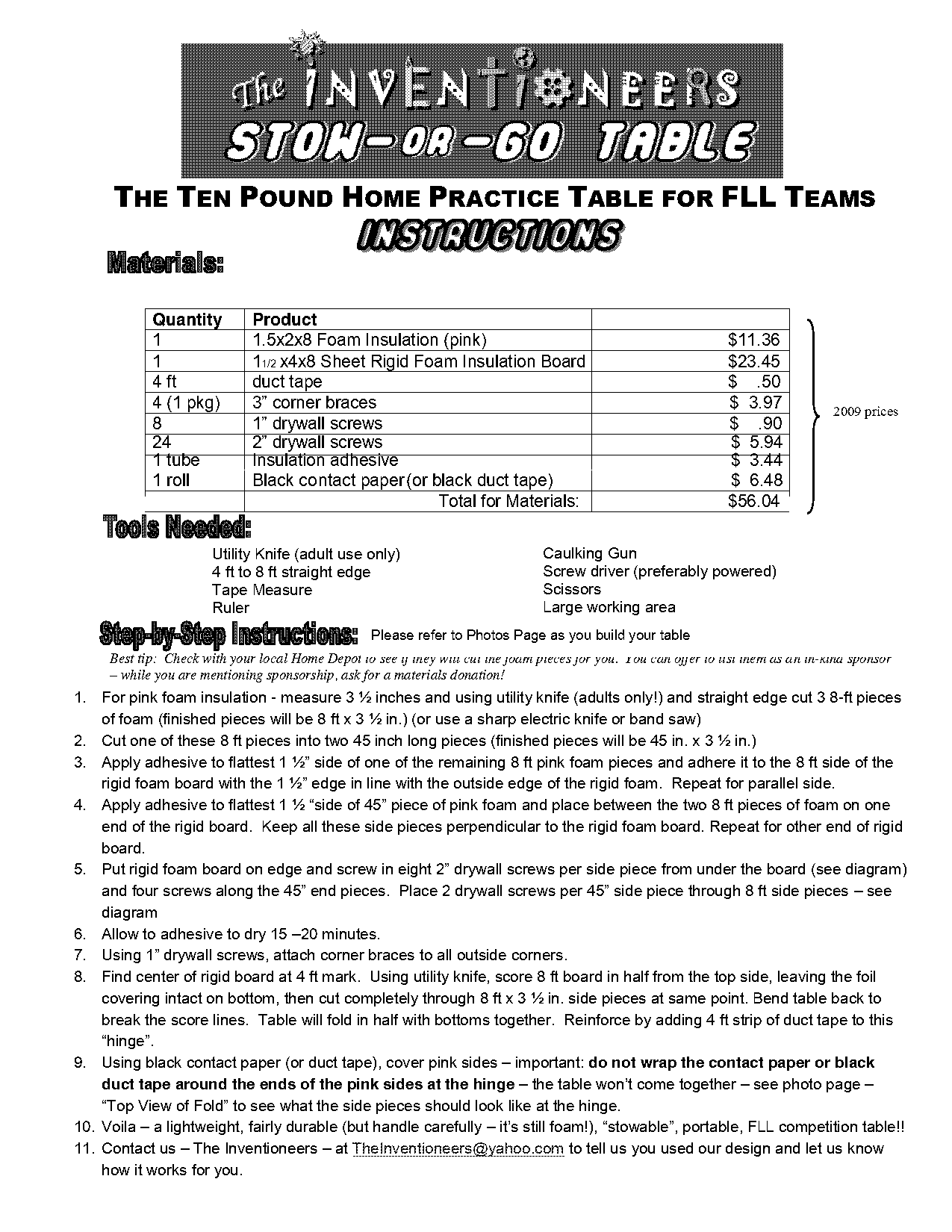 fll robotics building instructions