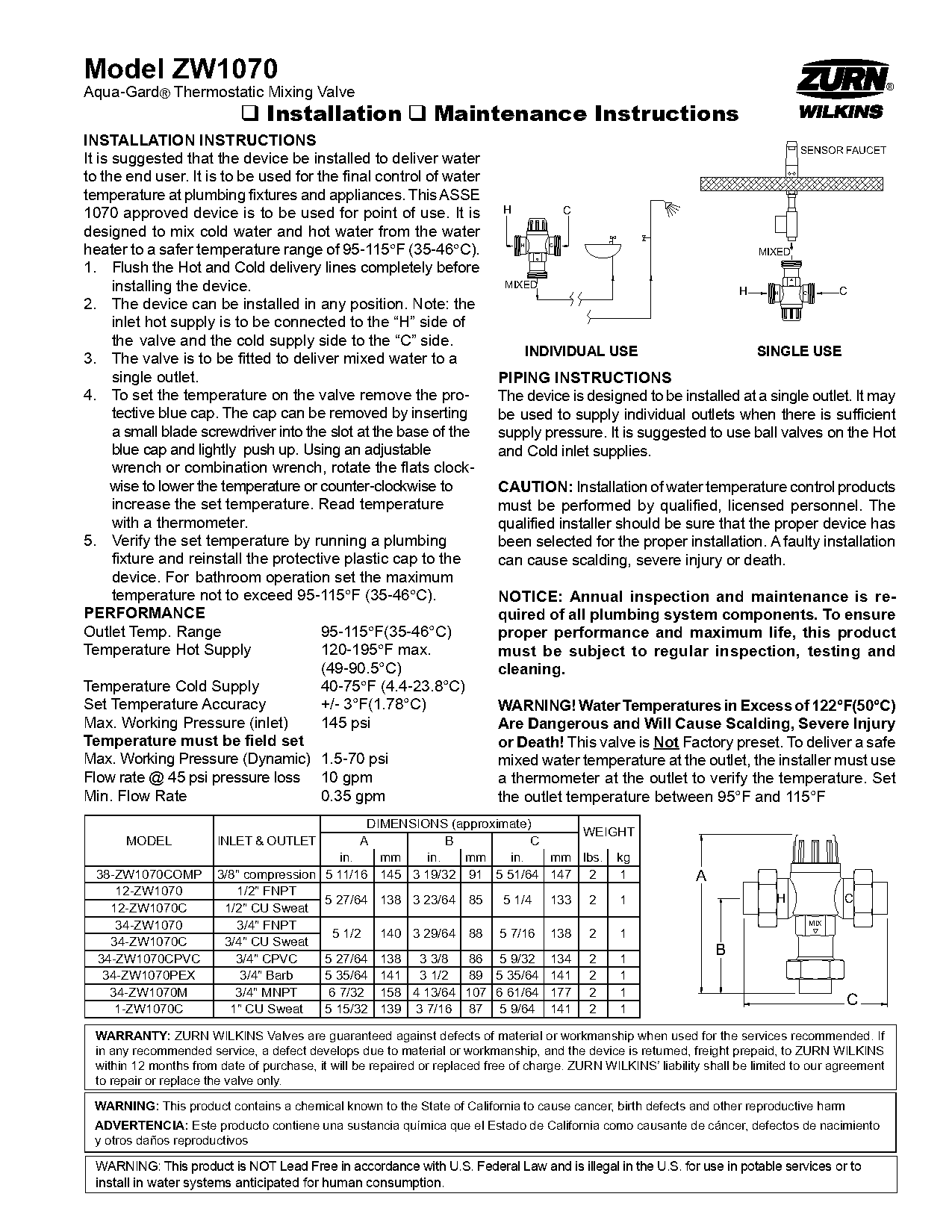 blade thermostatic shower valve fitting instructions