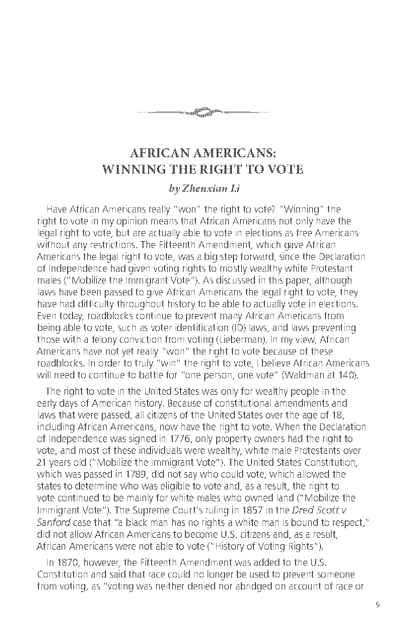 what amendment allowed african american to vote