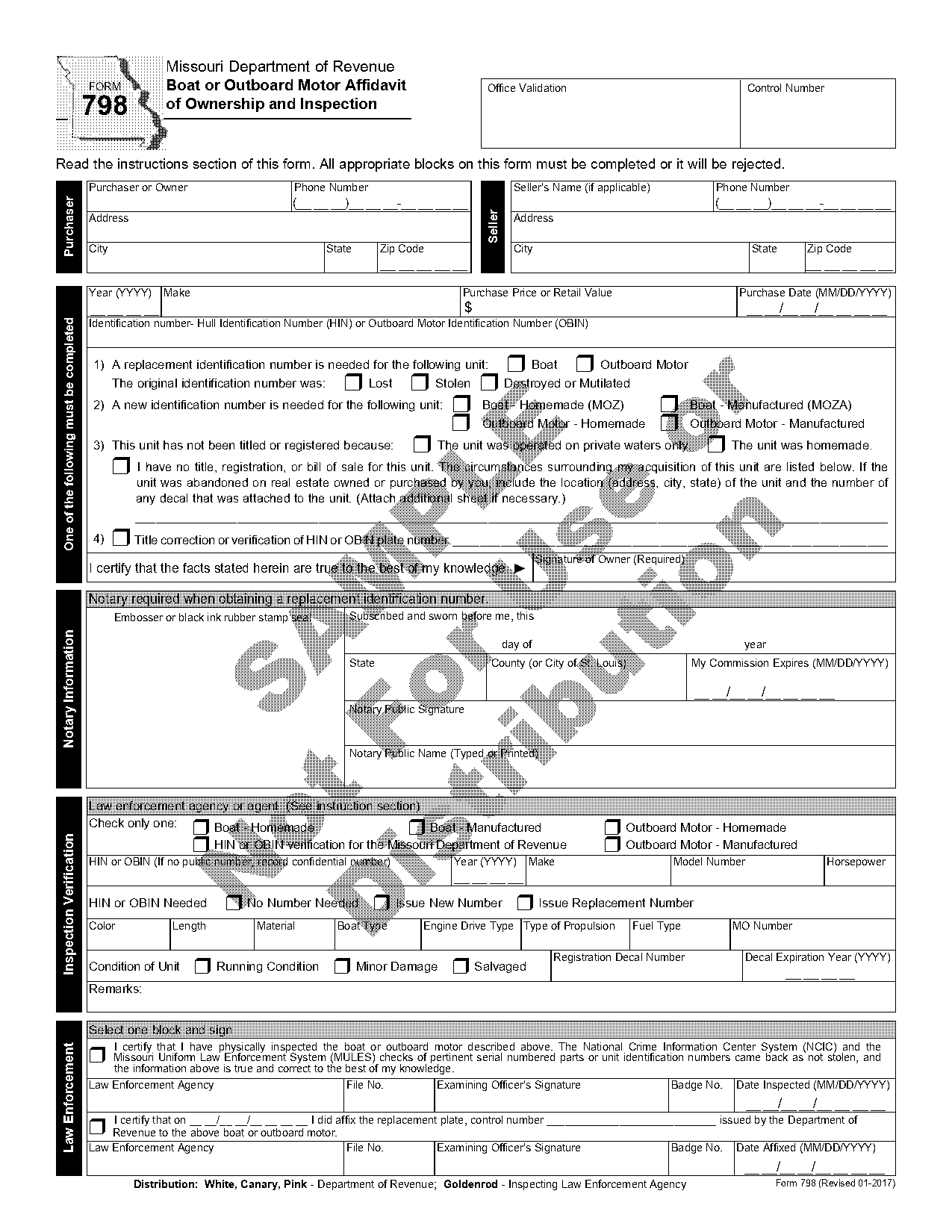 missouri affidavit of correction