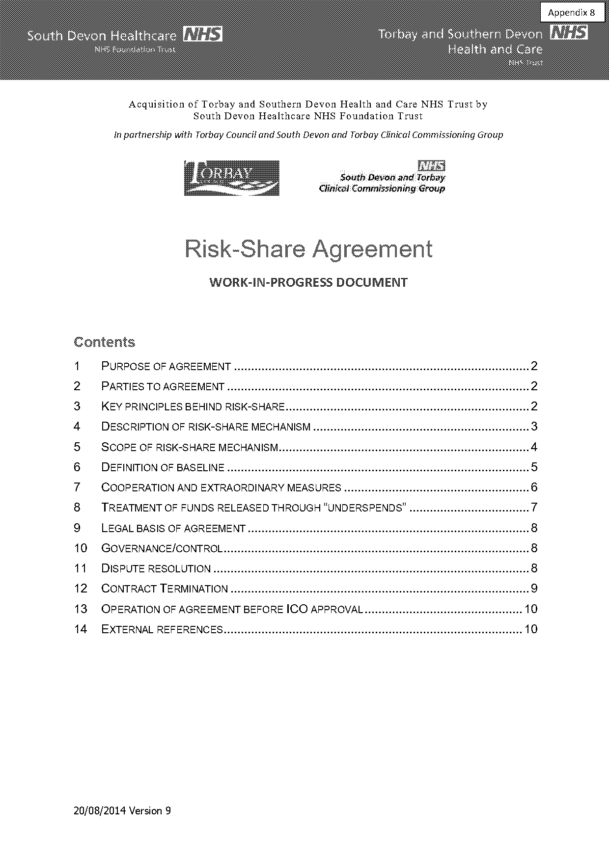 risk sharing agreement template