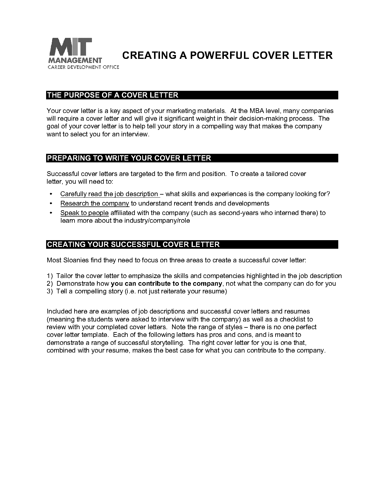 conservation educator career cover letter example