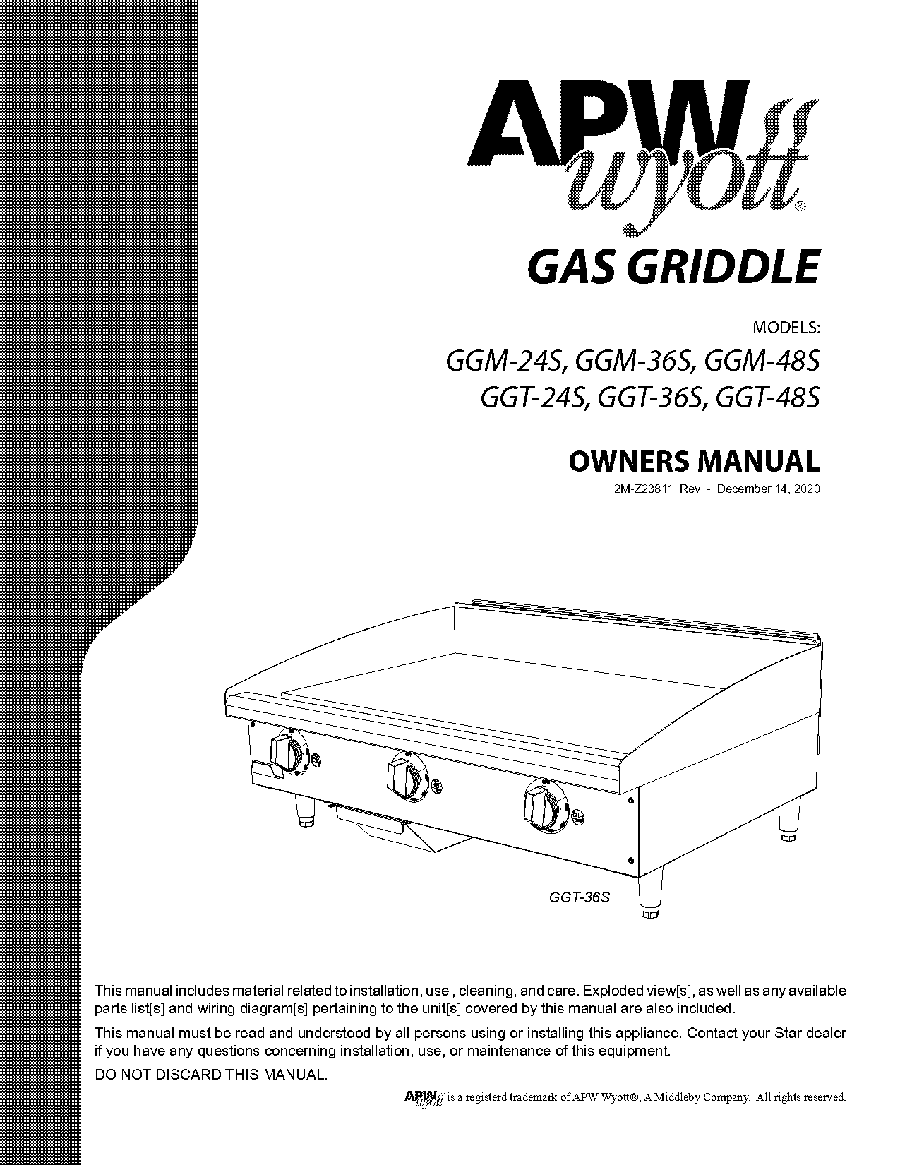 apw wyott champion cook series grill manual