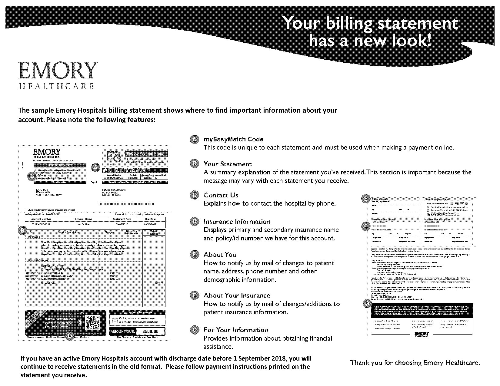 sample for billing statement