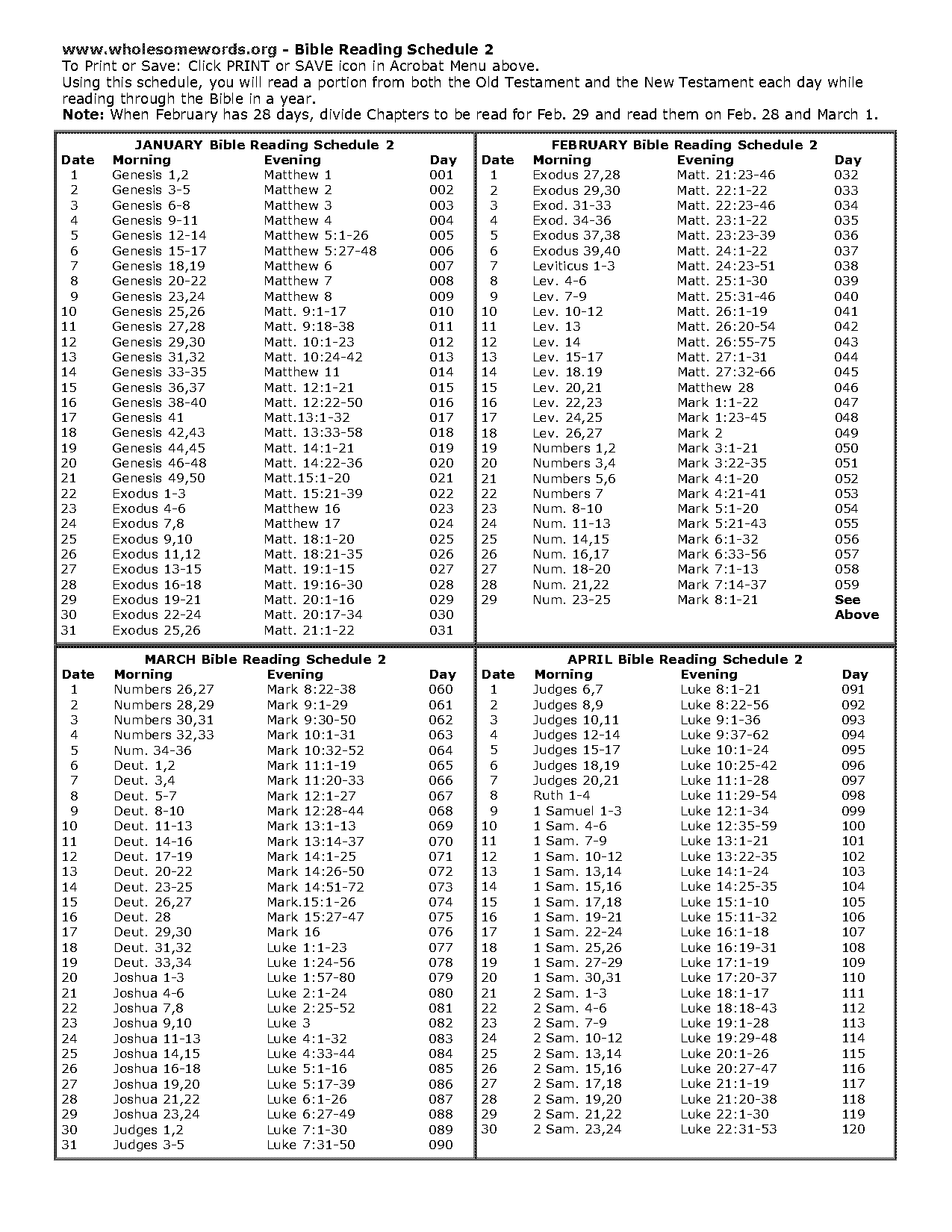 guide to reading through the bible in a year