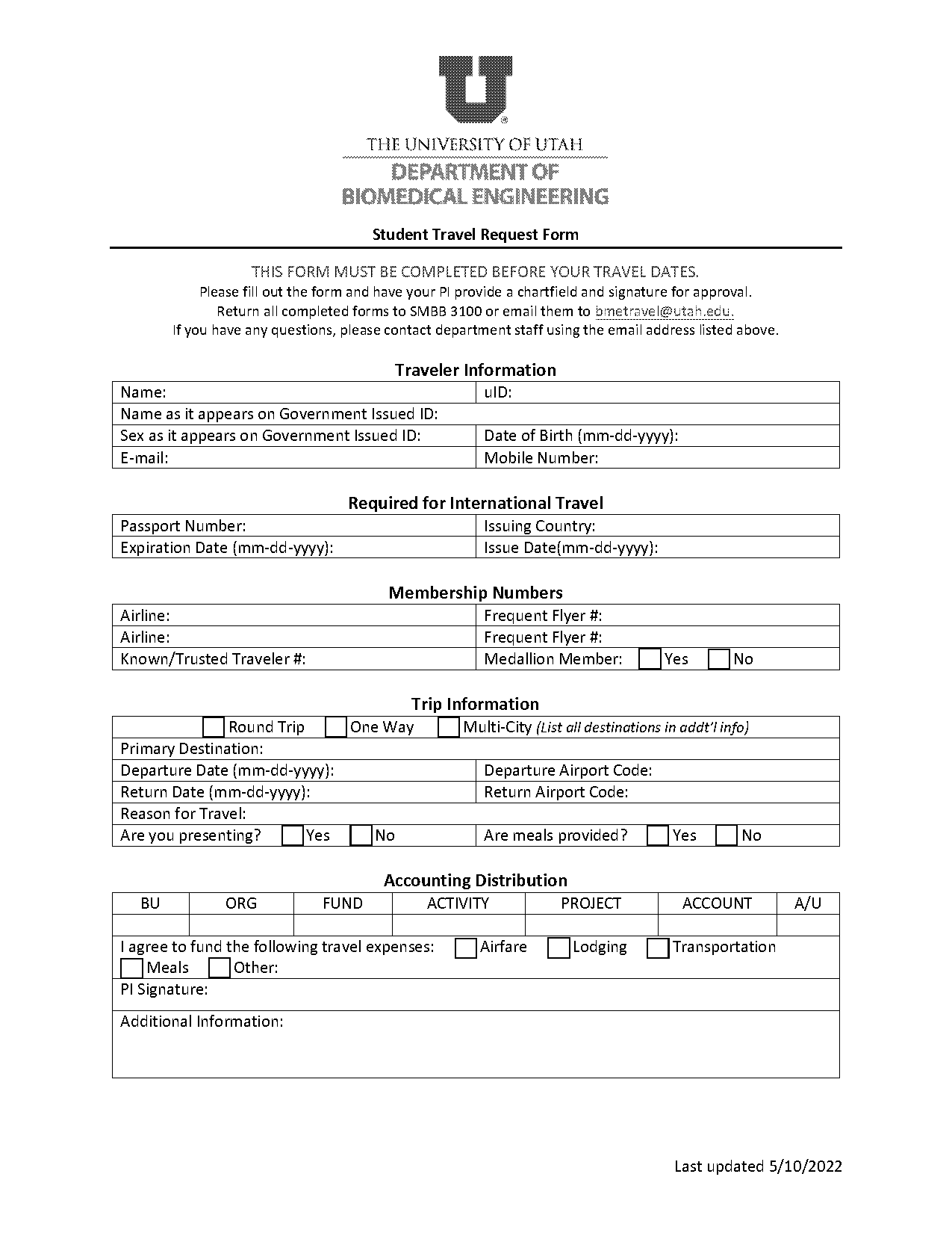 university of utah missing receipt form