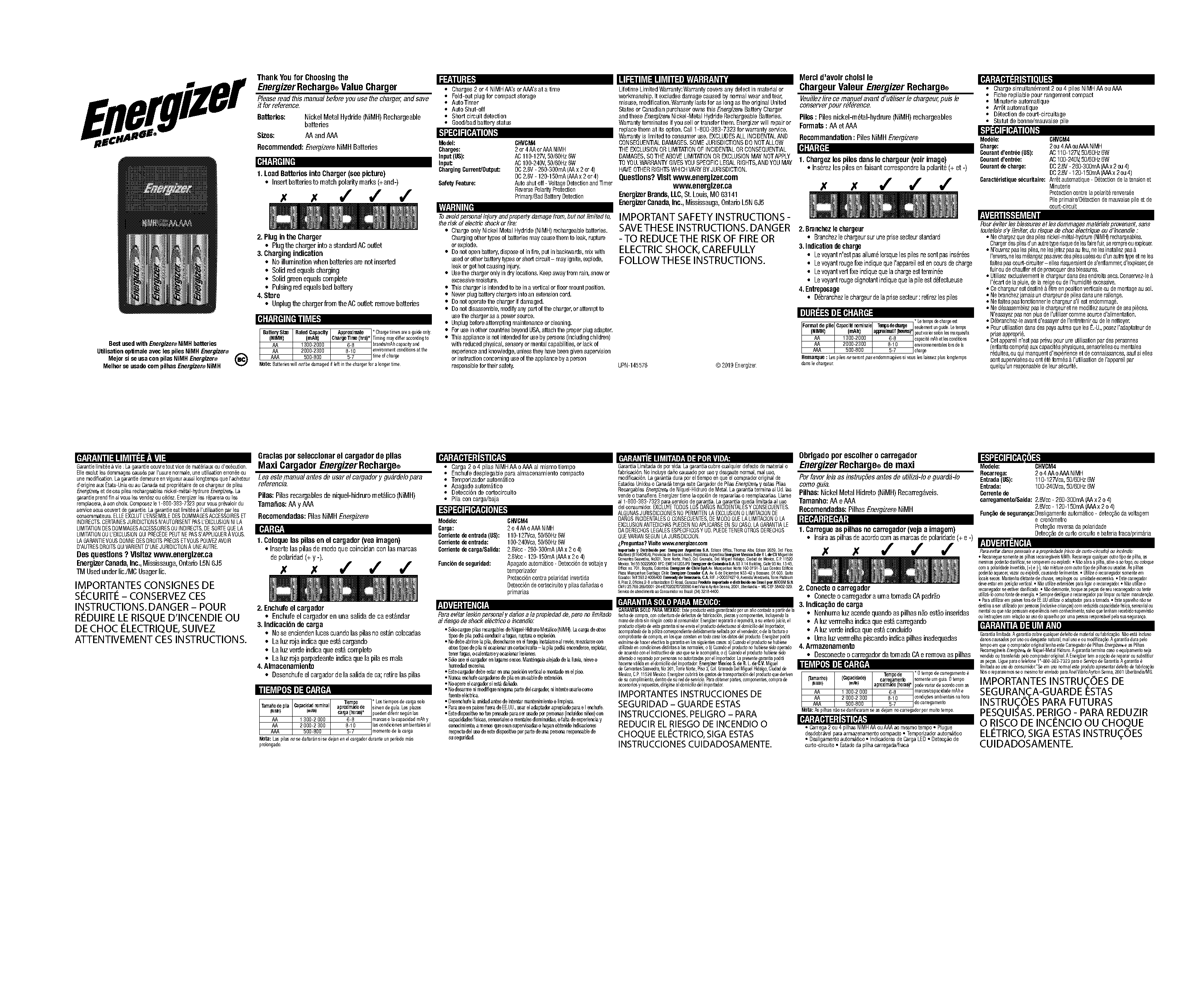 energizer aaa charger instructions