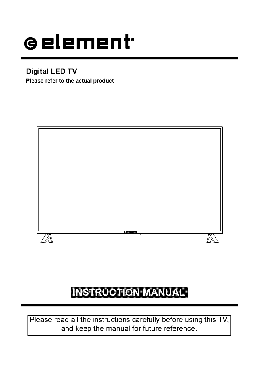 element tv manual instructions