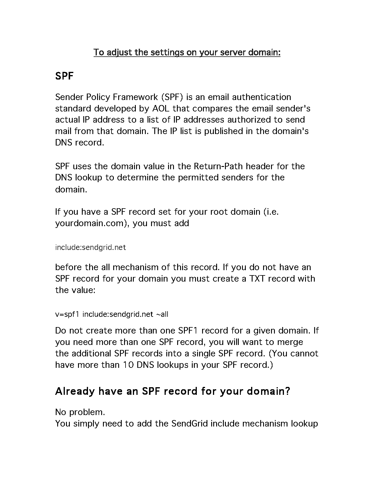 spf record vs whitelist