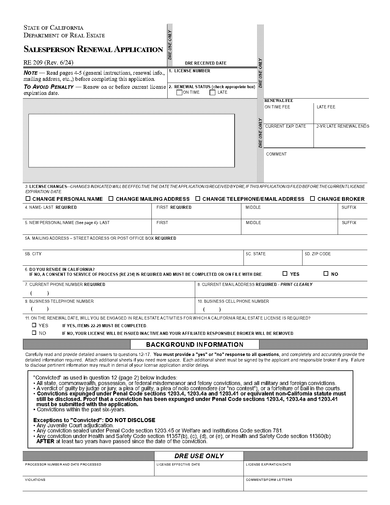 dmv renew license form ca