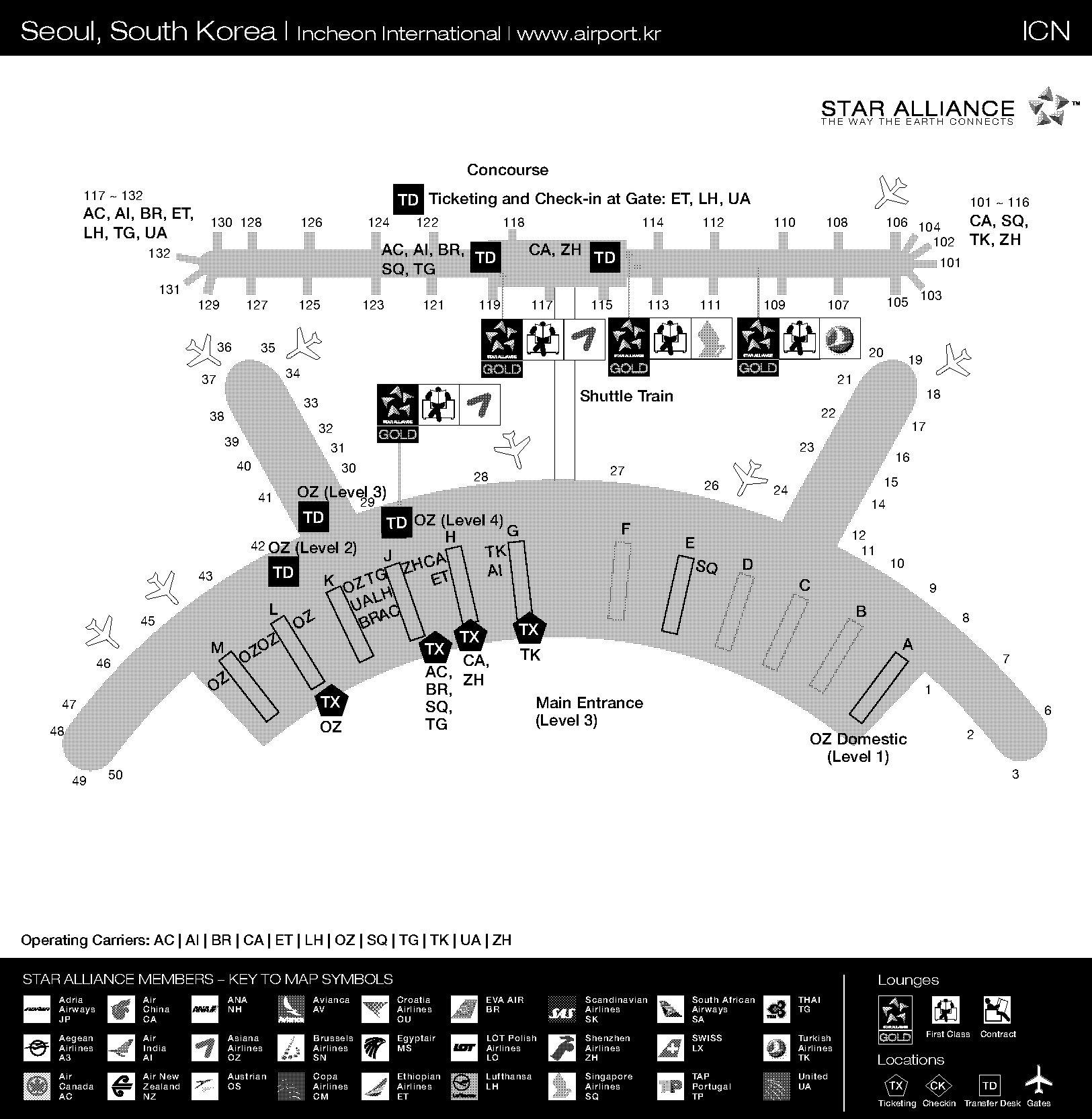 incheon airport arrivals terminal map