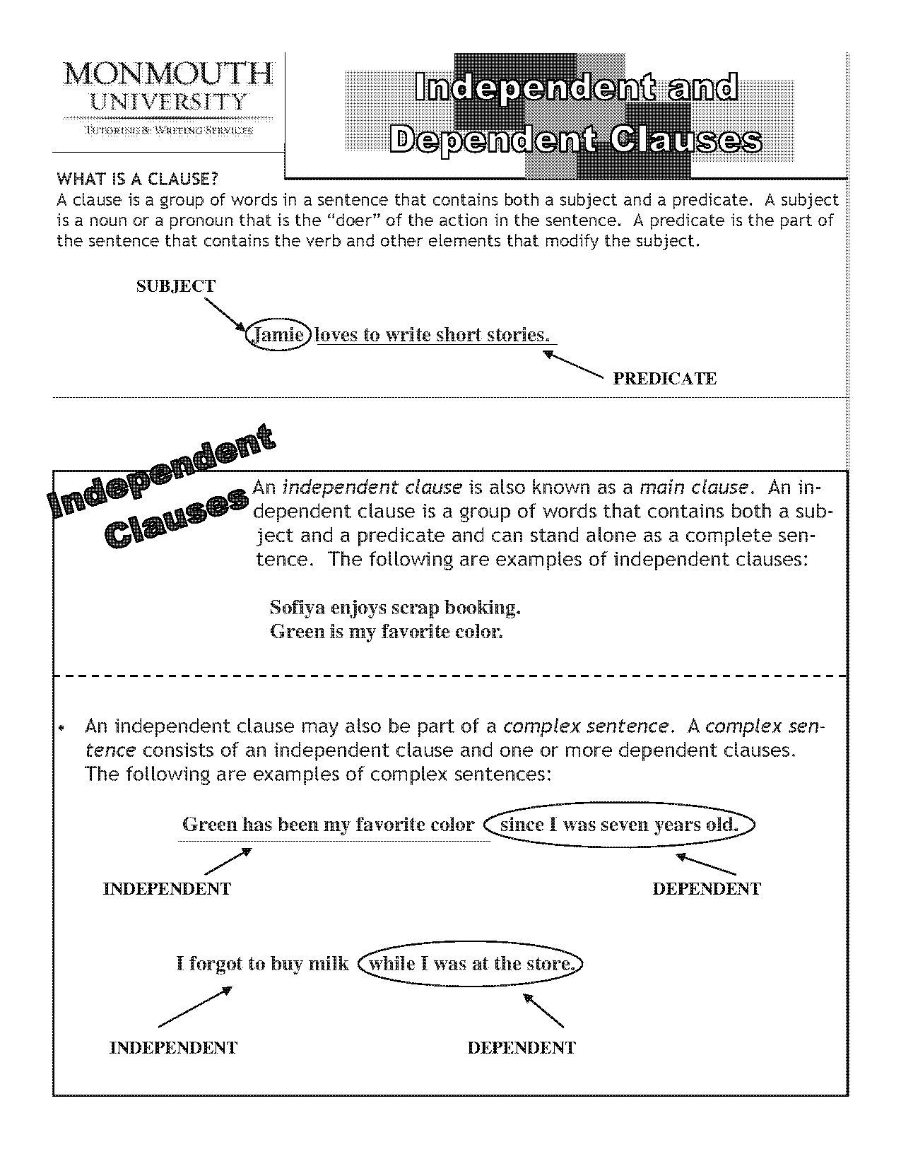 dependent clause between two independent clauses