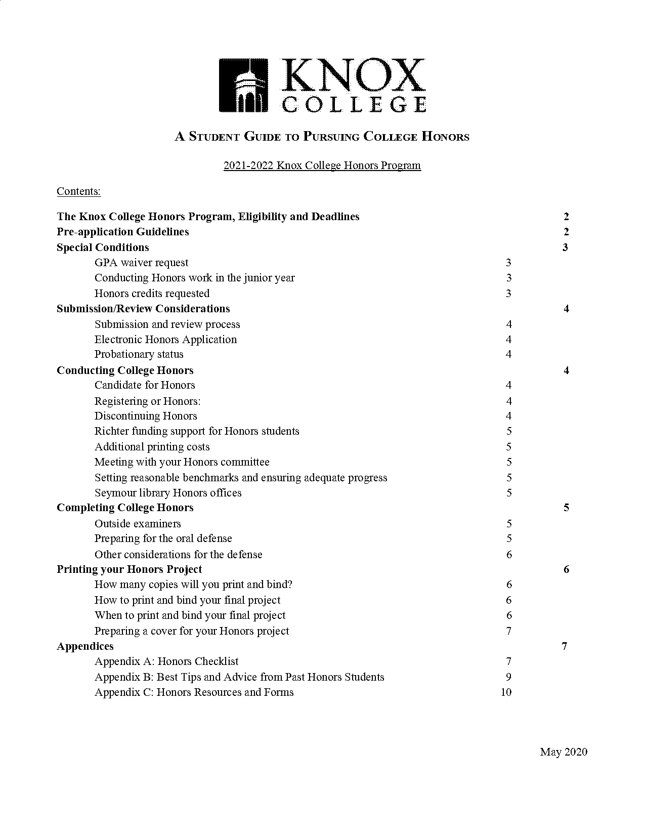 knox college graduation requirements