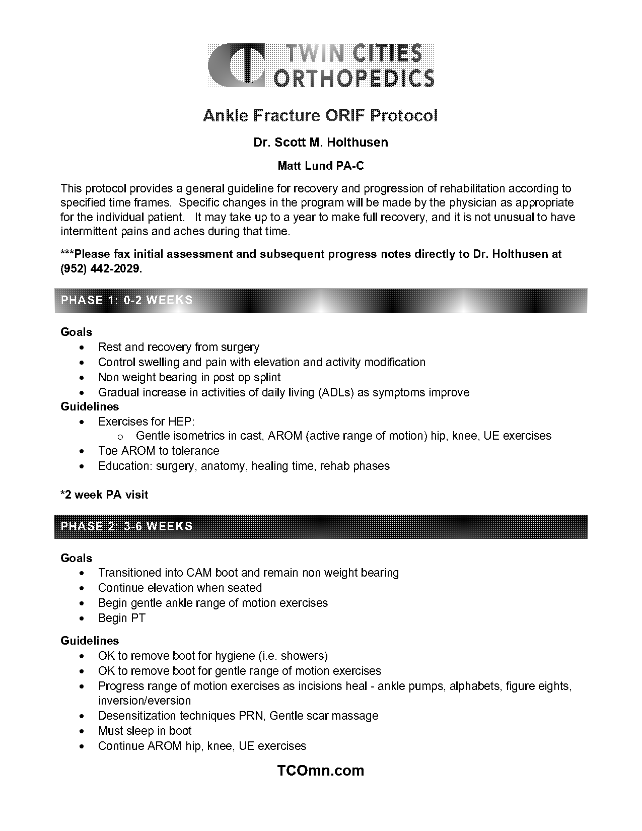 lateral malleolus orif rehab protocol