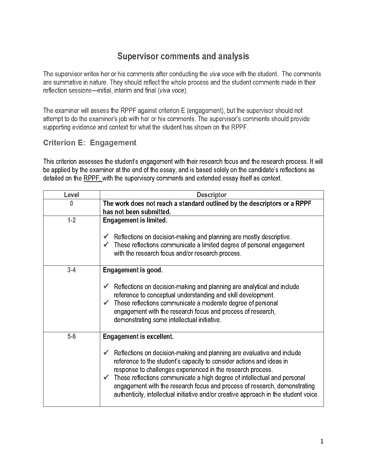 ee supervisor report sample