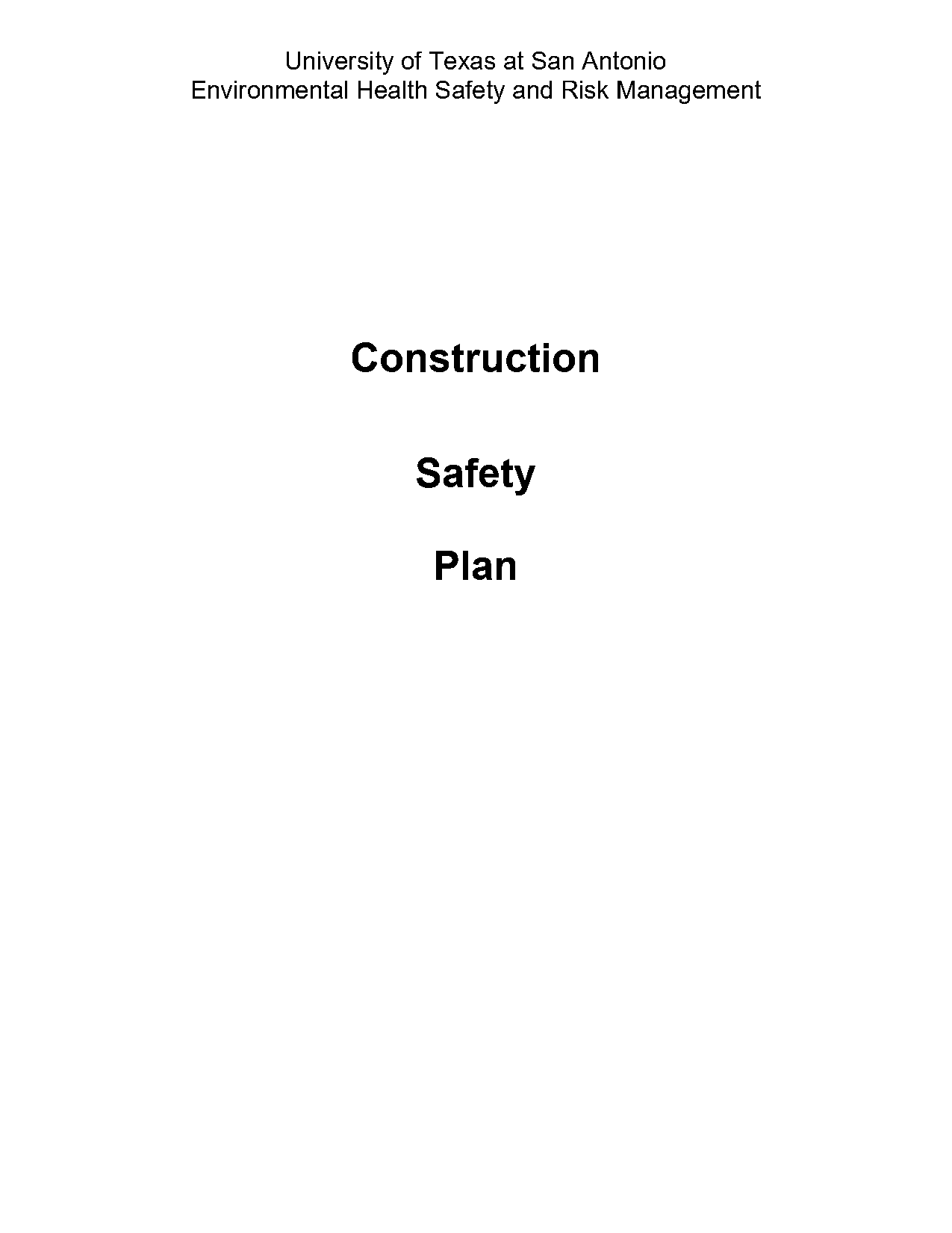 health and safety management plan construction