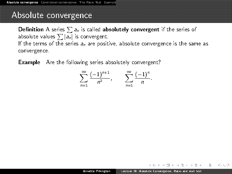 convergence test for series examples