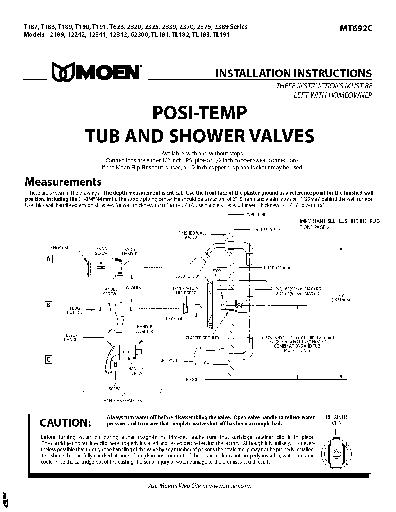 blade thermostatic shower valve fitting instructions