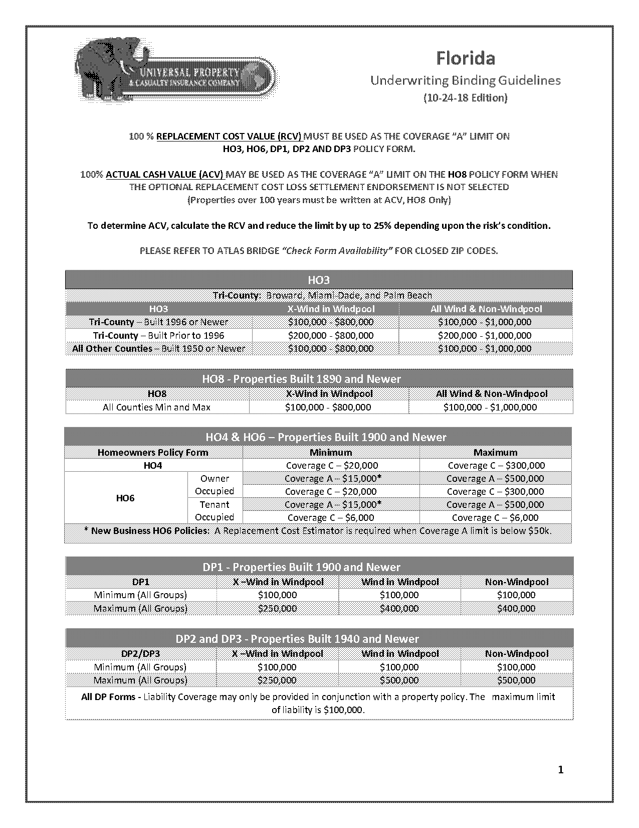 universal wind mitigation form