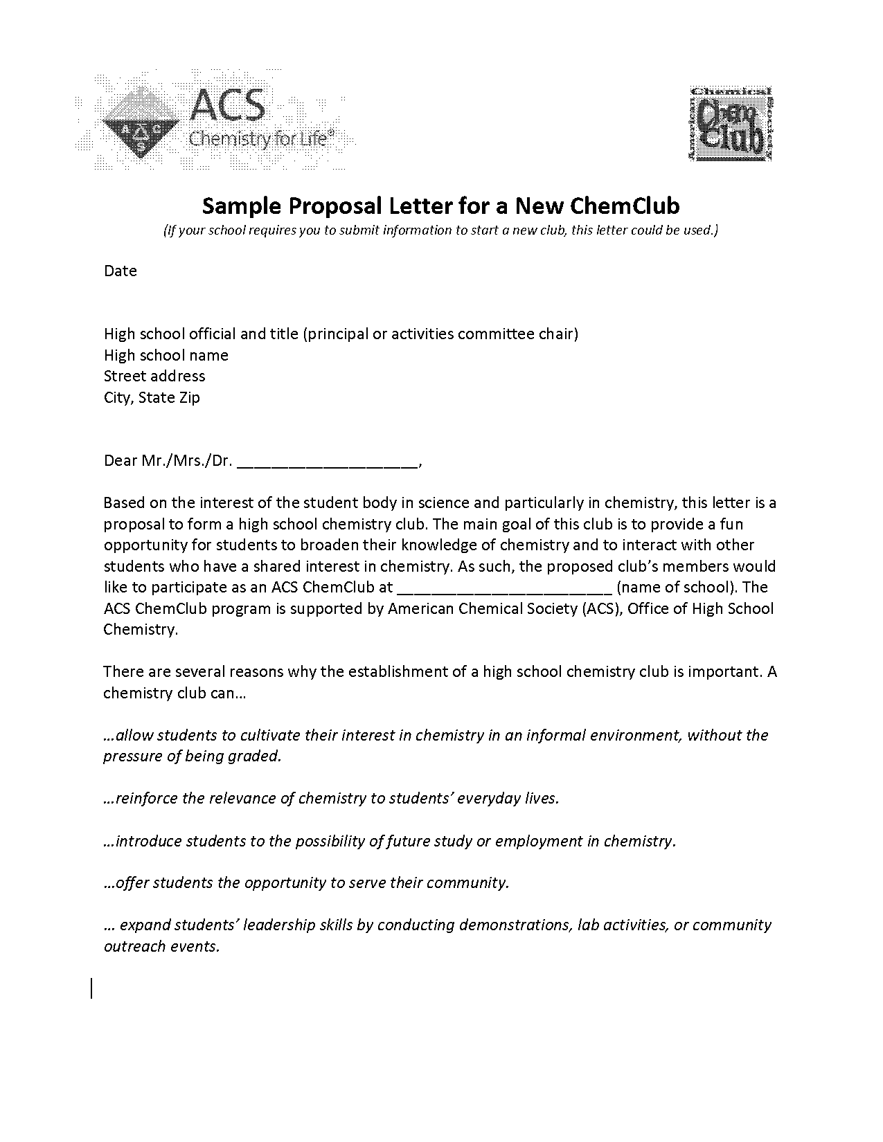 education proposal letter sample