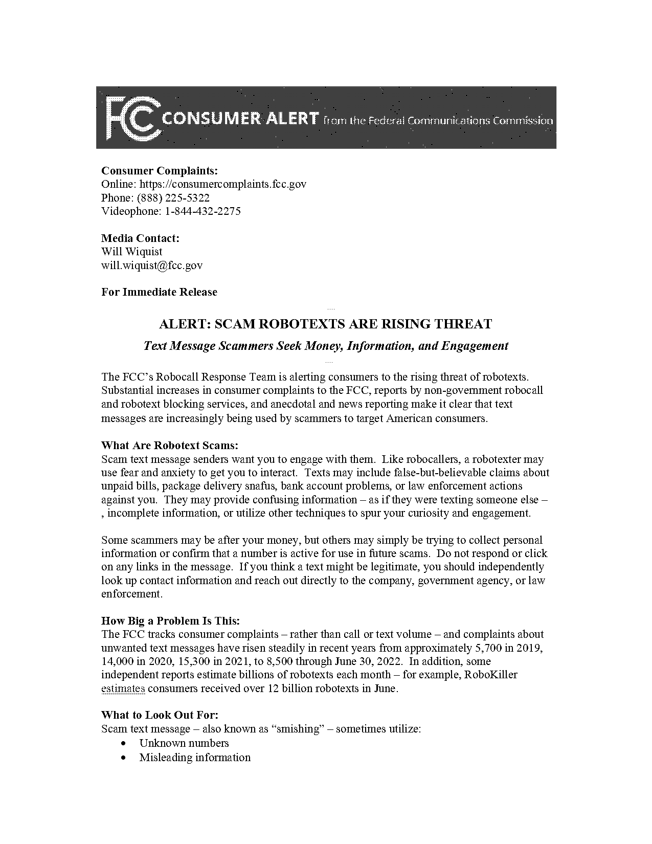 fcc email spam complaint