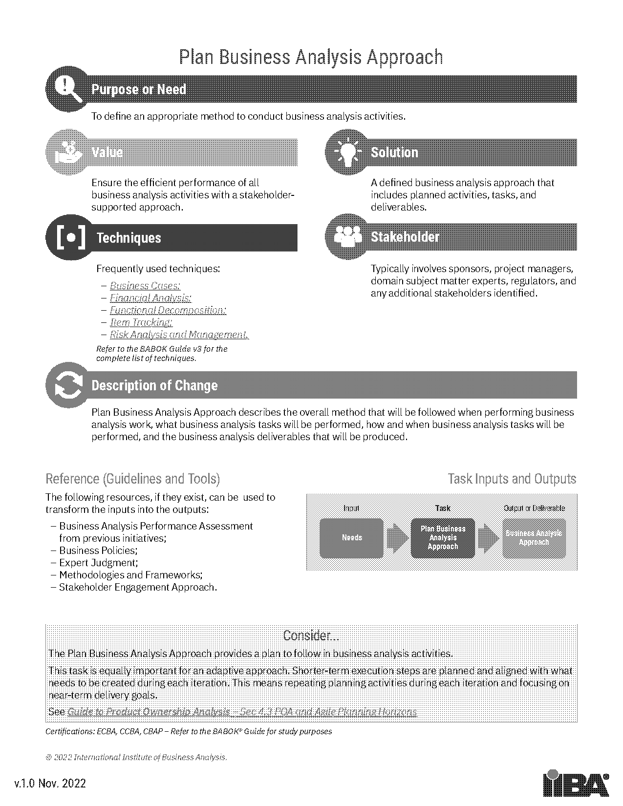 business analysis plan sample