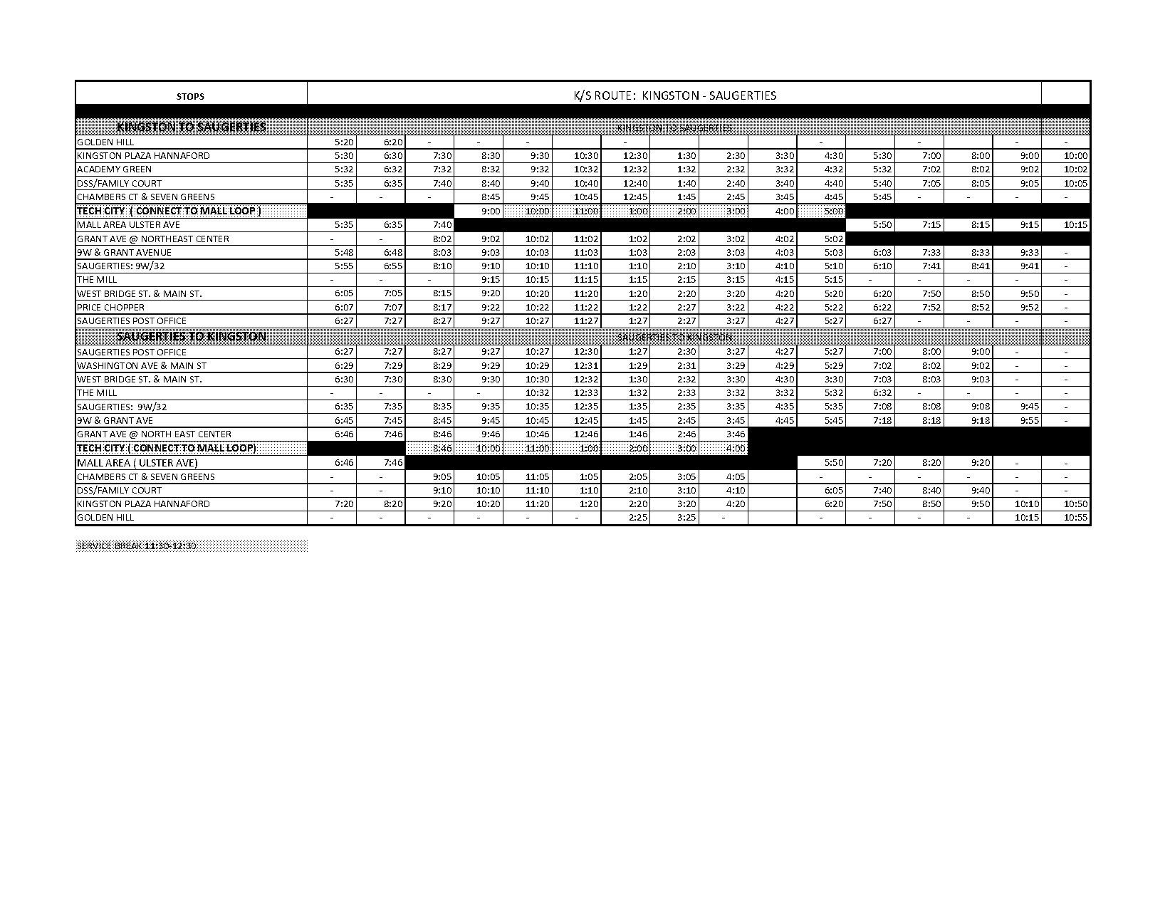 ucat bus schedule kingston ny