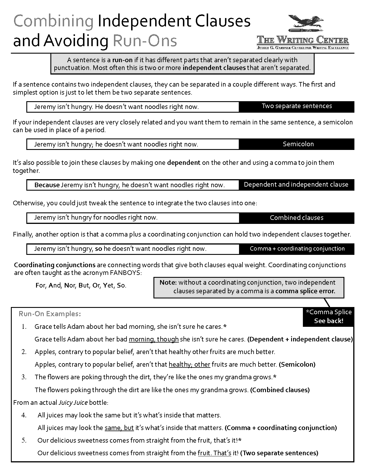 excercises clauses combine sentences dependent independent