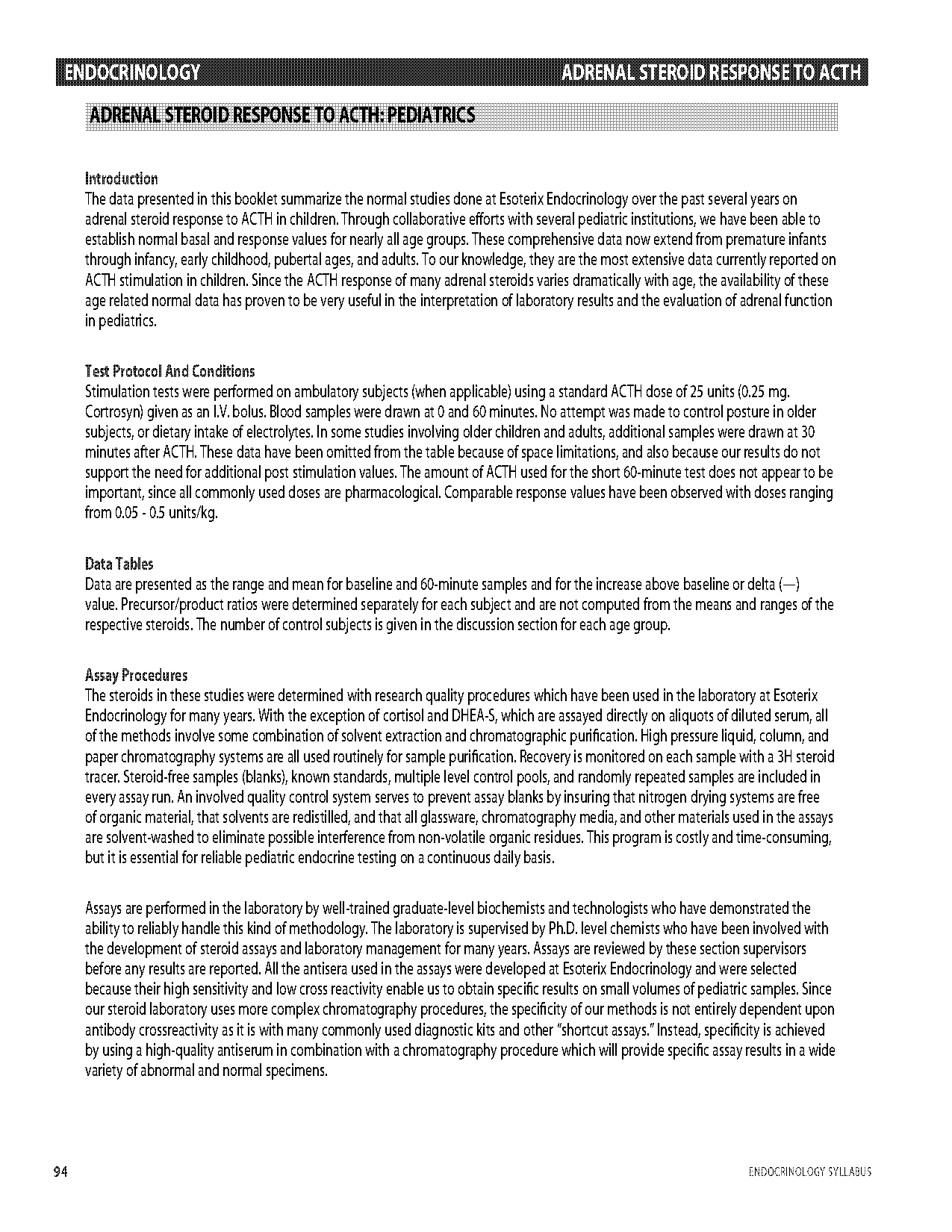 reference ranges endocrinology pediatric