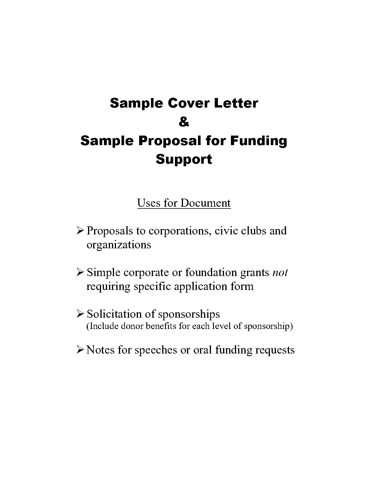 letter of funding request example