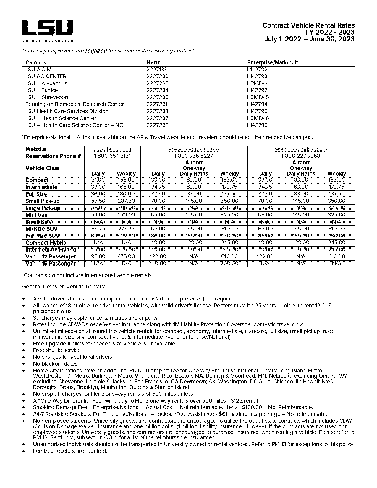 national car rental member contract rate