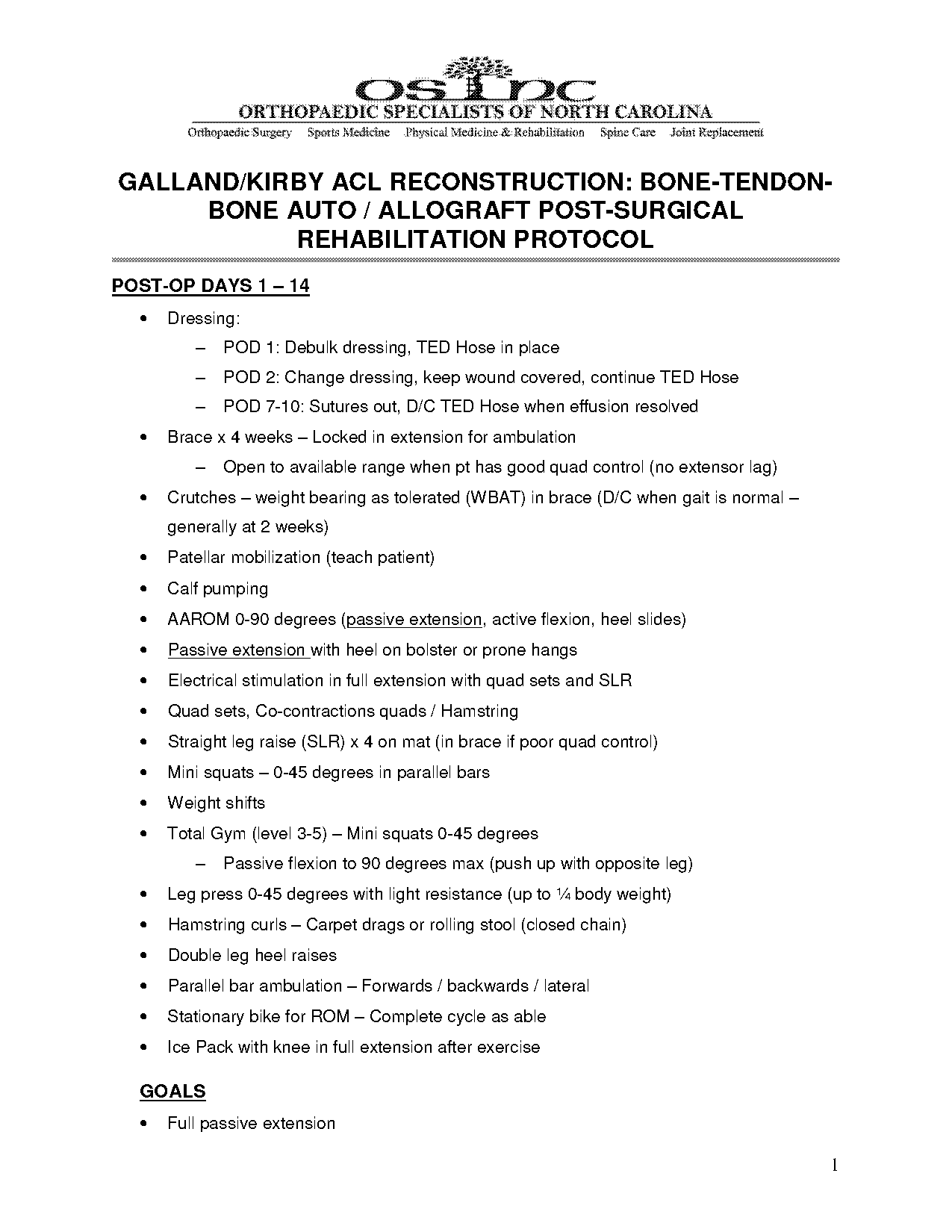 bone tendon bone acl protocol