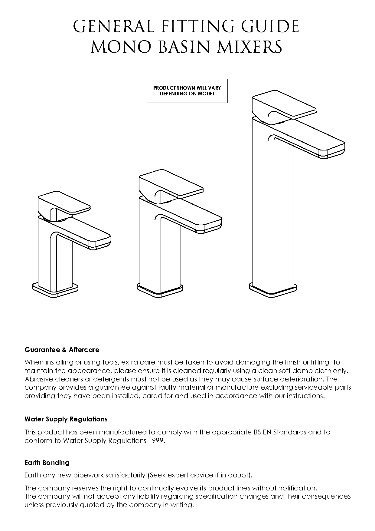 mono basin mixer tap fitting instructions