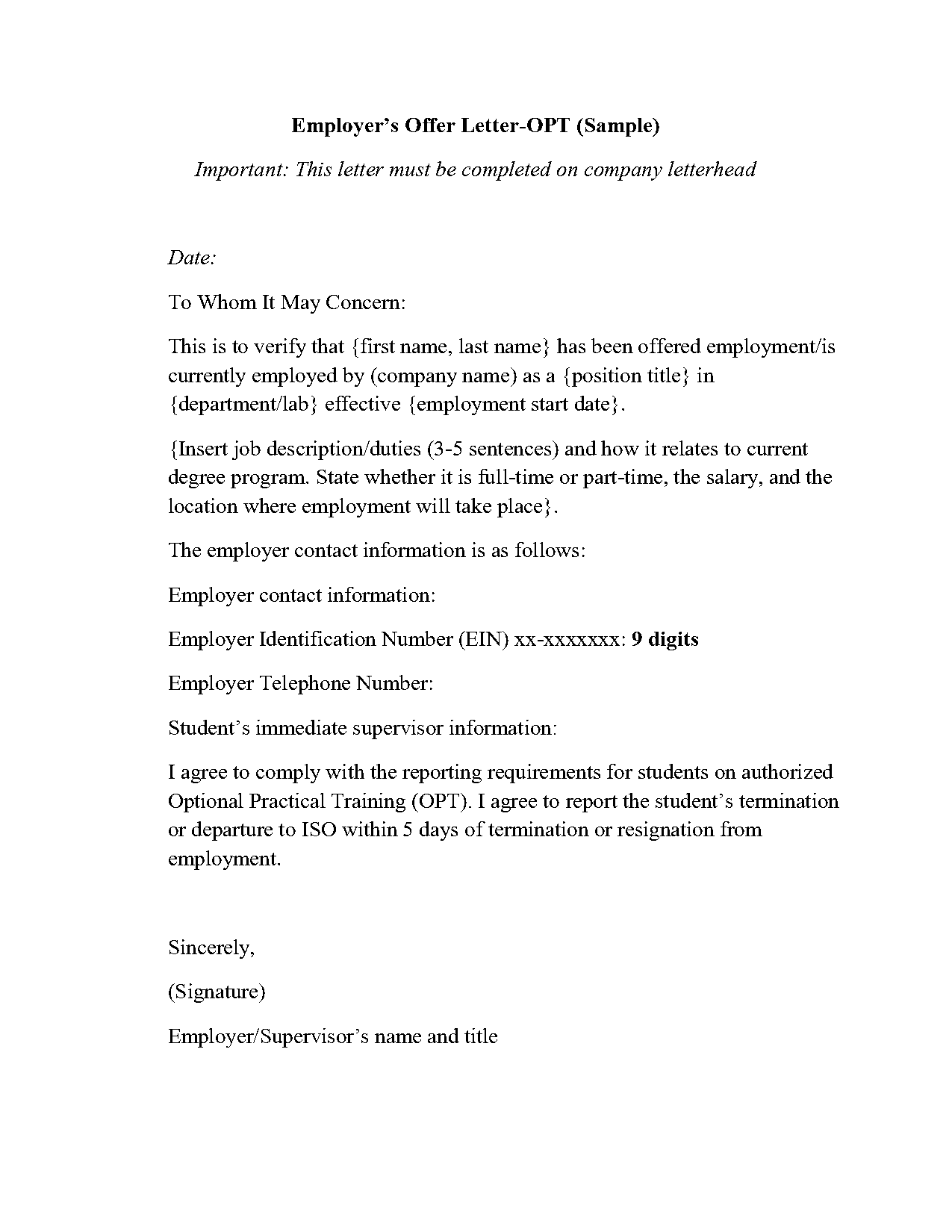 company acceptance letter format