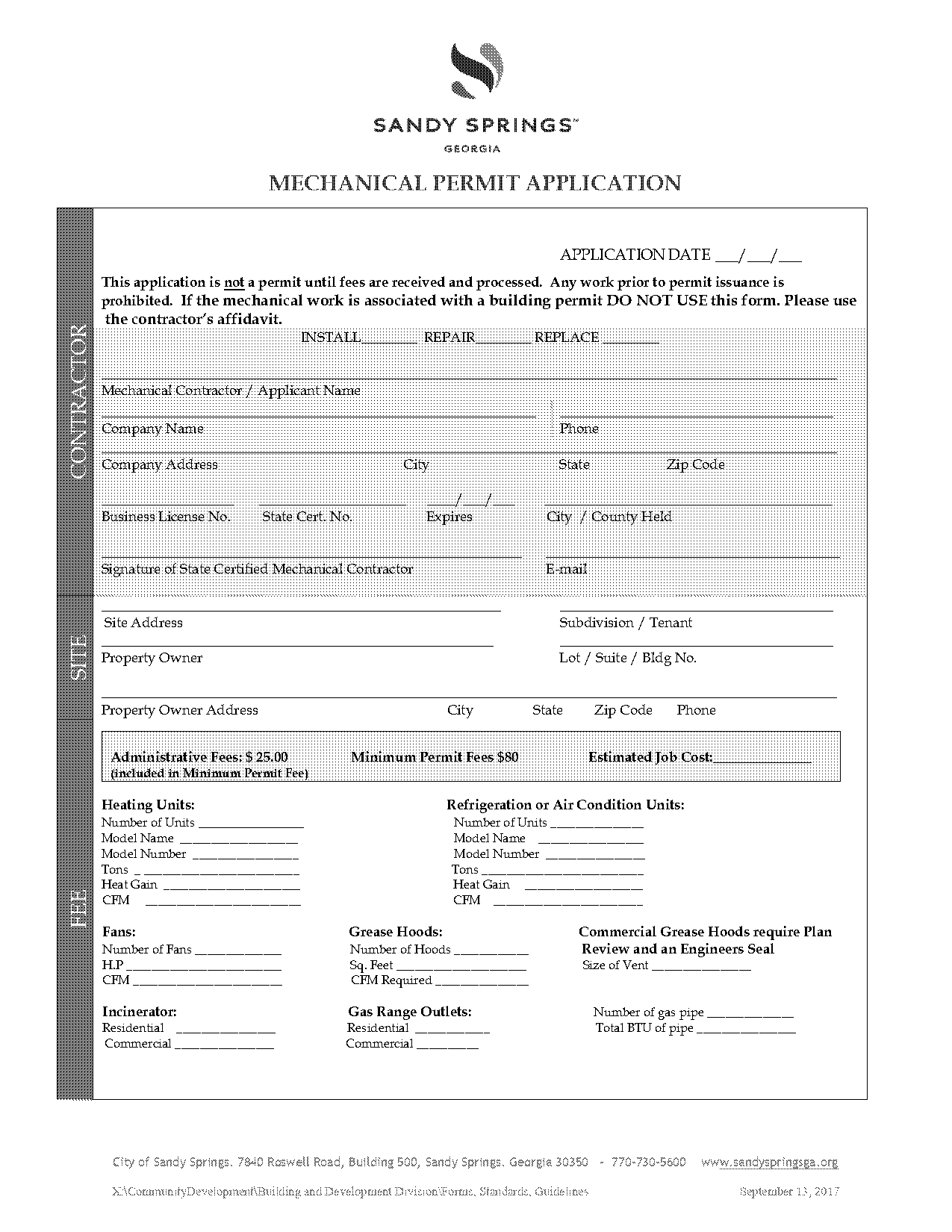 roswell buliding permit application