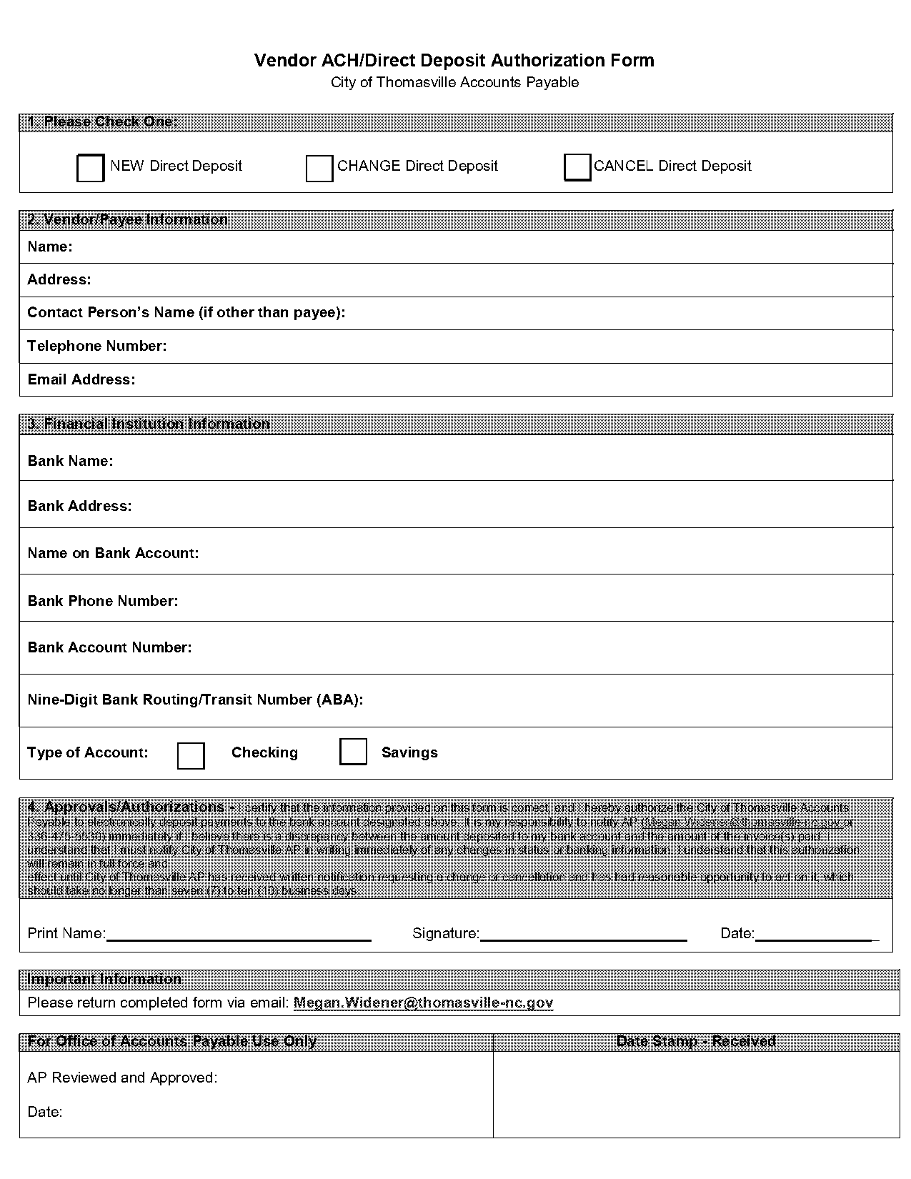 ach business authorization form