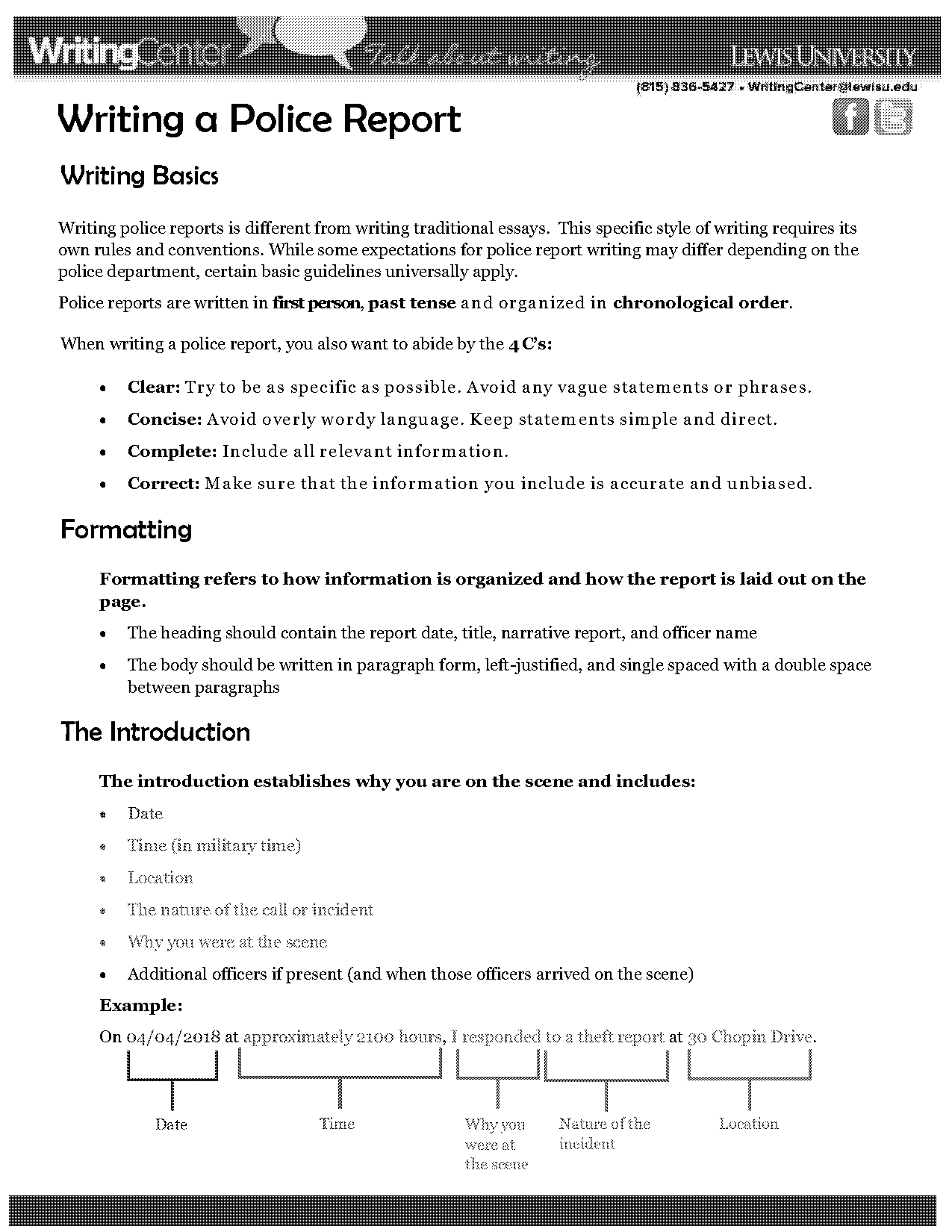 simple sample report writing format