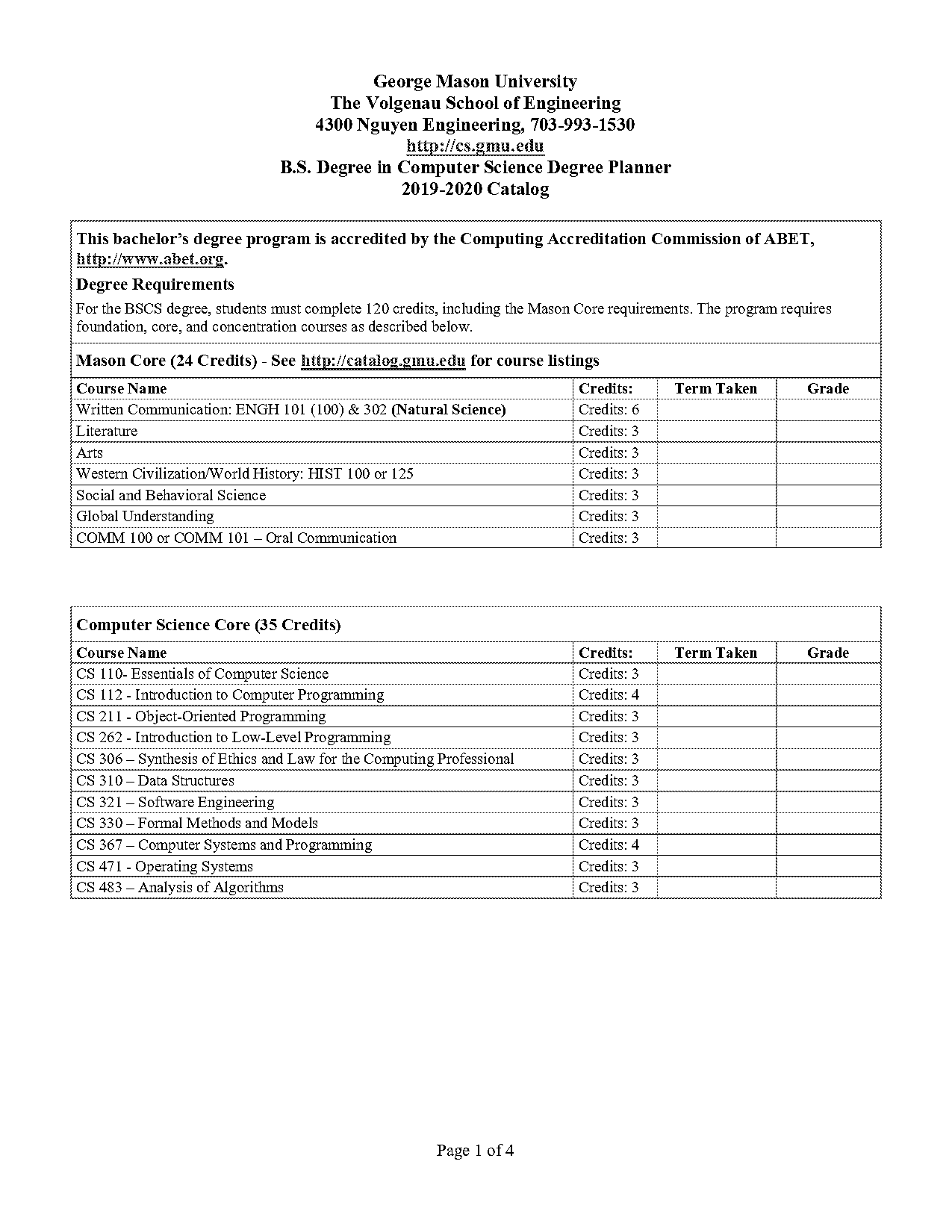 gmu computer requirements engineering