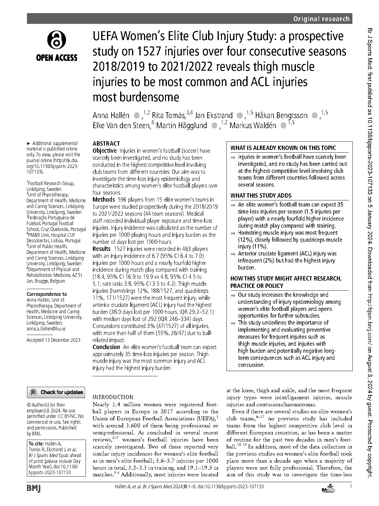 acl injury research article