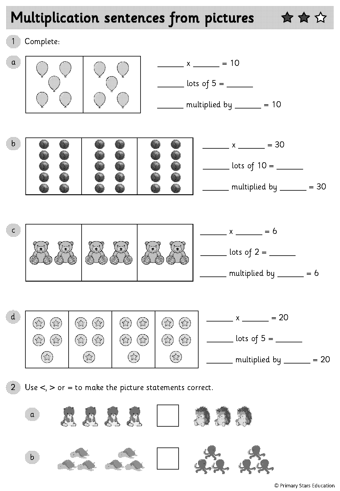 multiplication with pictures worksheets pdf