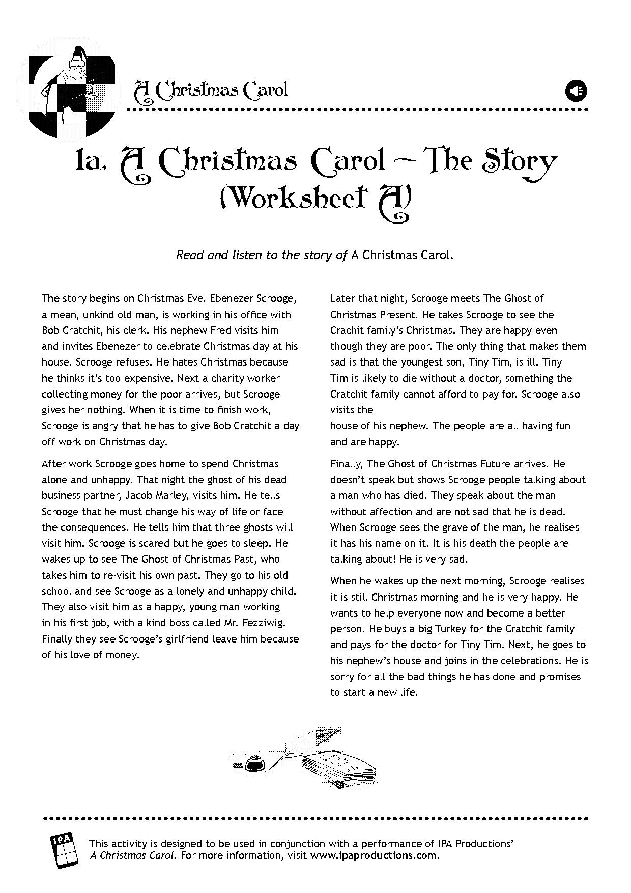 christmas carol worksheet pdf