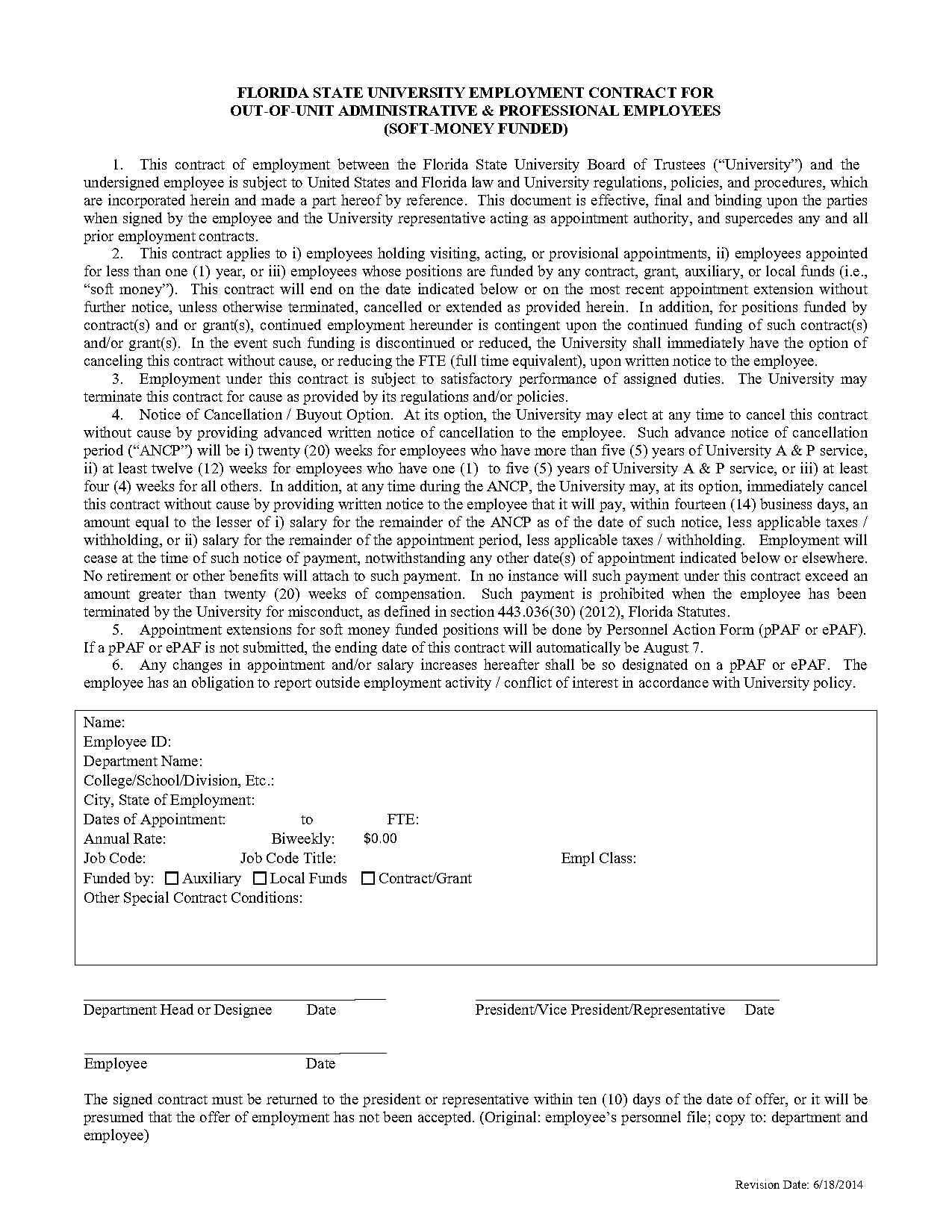 notice of cancellation of contract florida