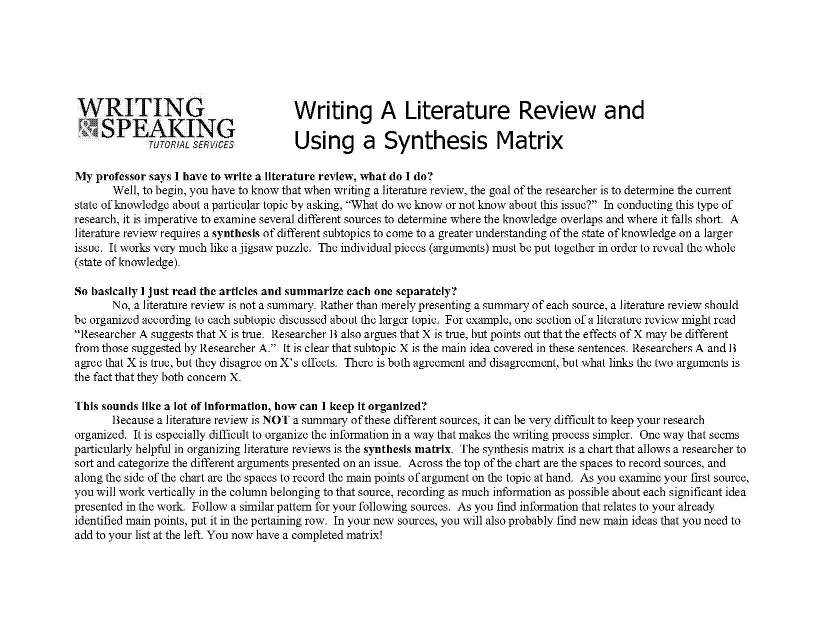 example of a scientific literature review paper