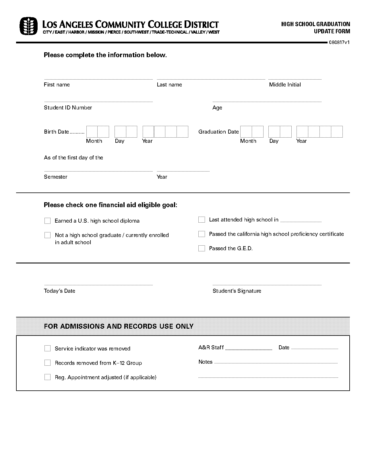 high school graduation certificate form