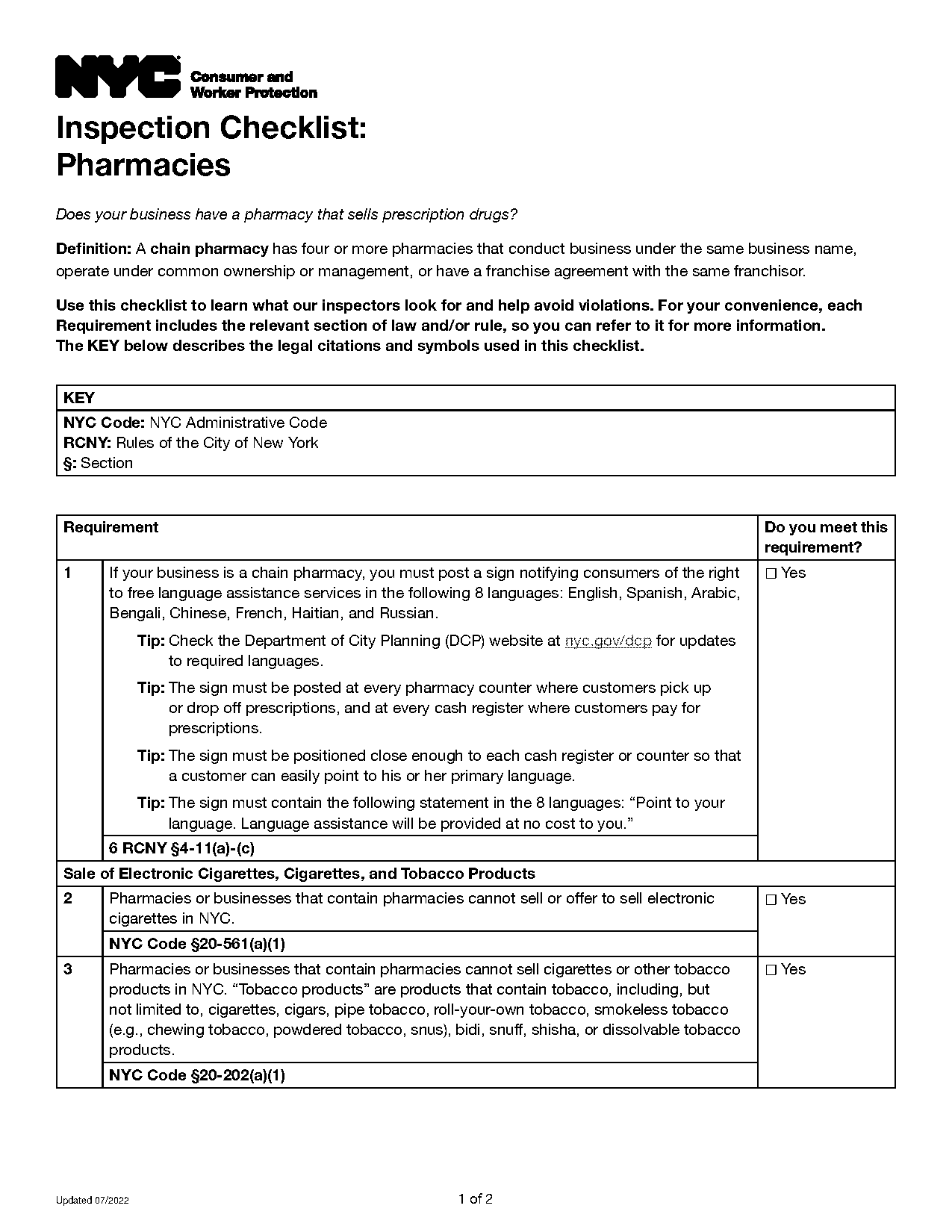 new york pharmacy inspection checklist