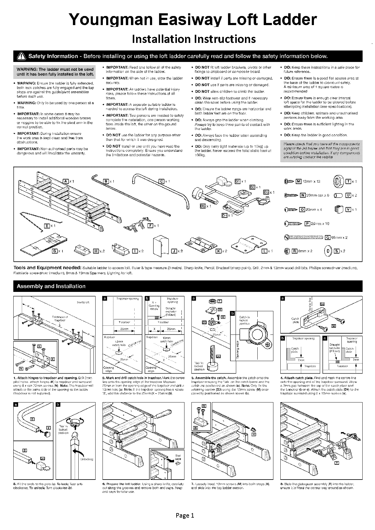 youngman loft ladders fitting instructions