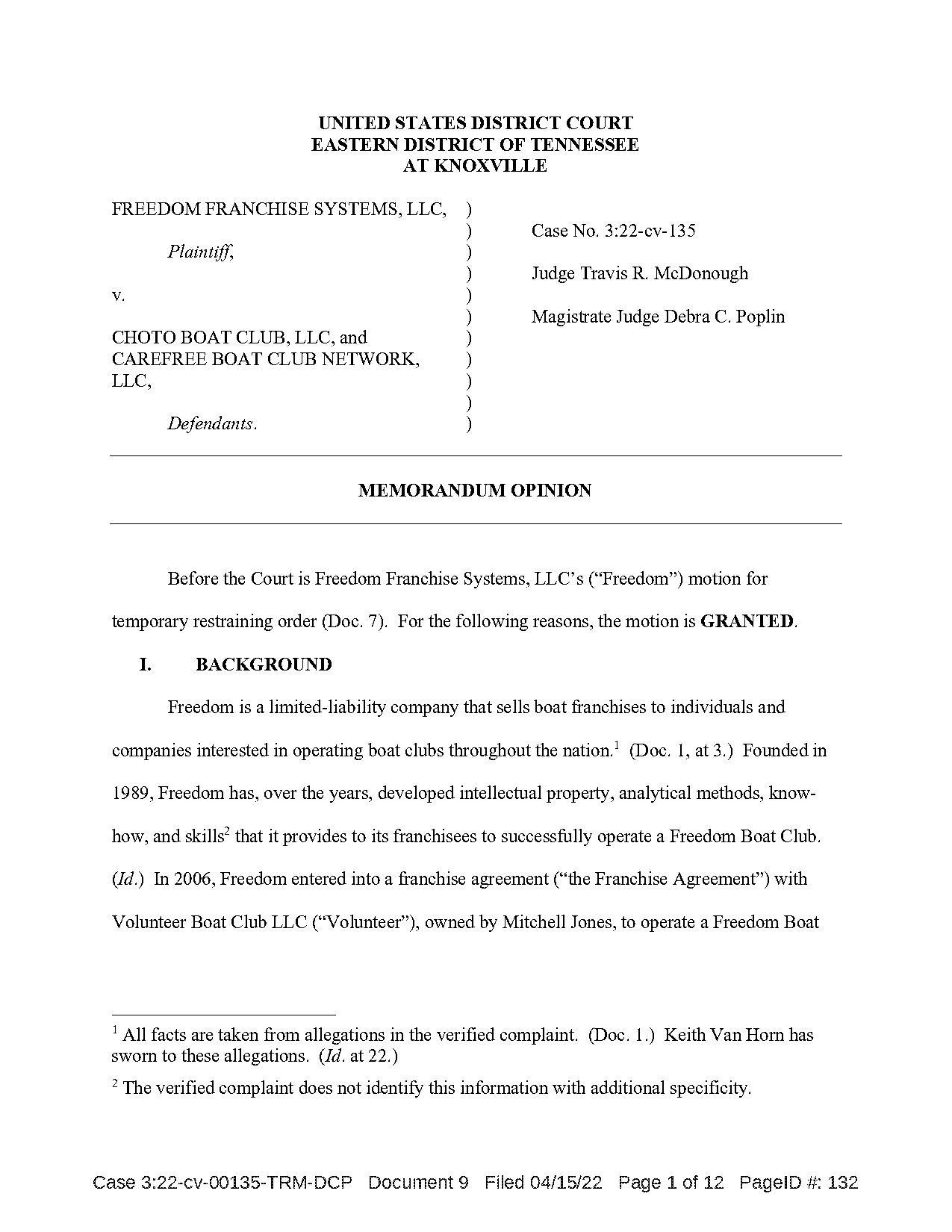 tennessee franchise agreement contract