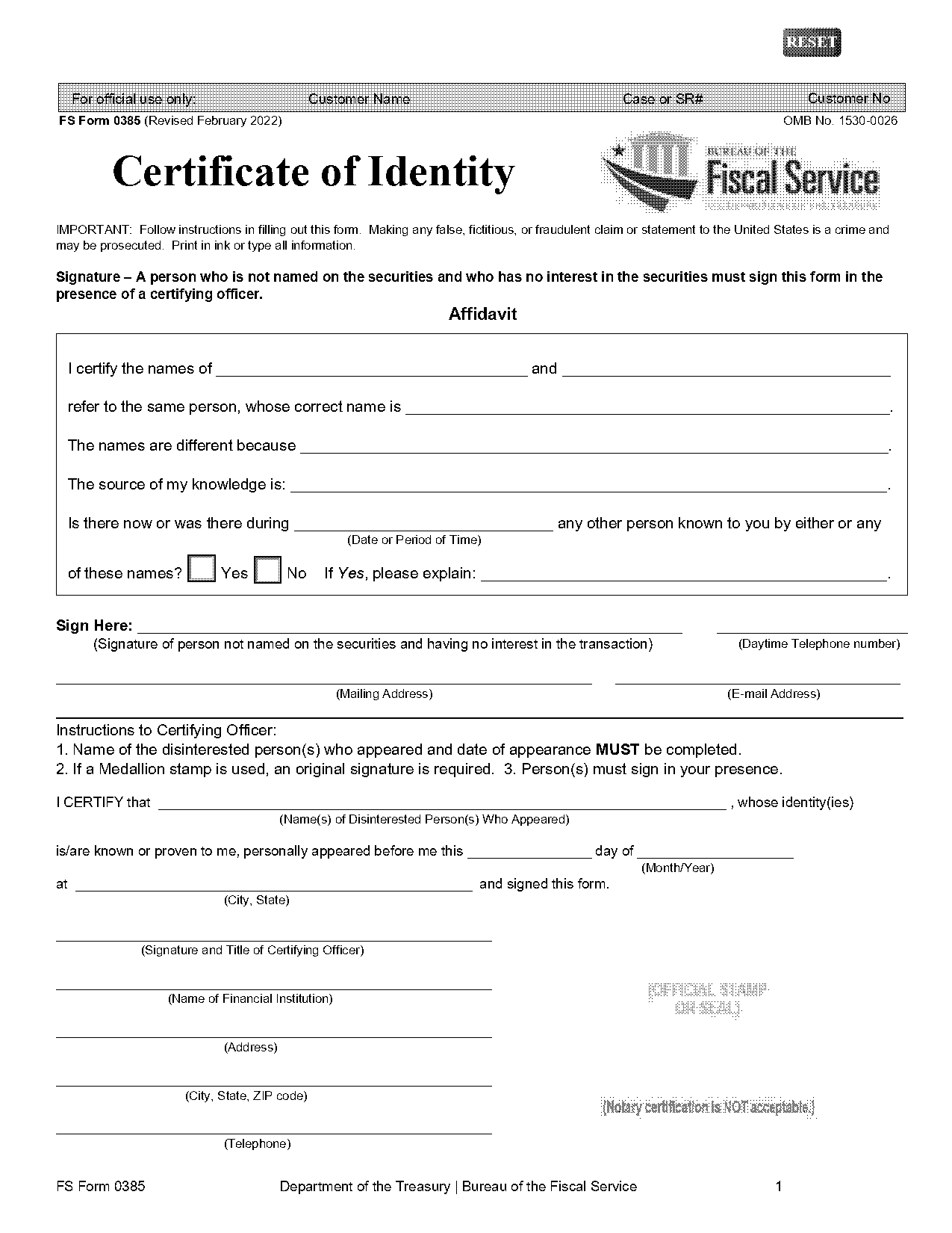 certificate of identity form canada