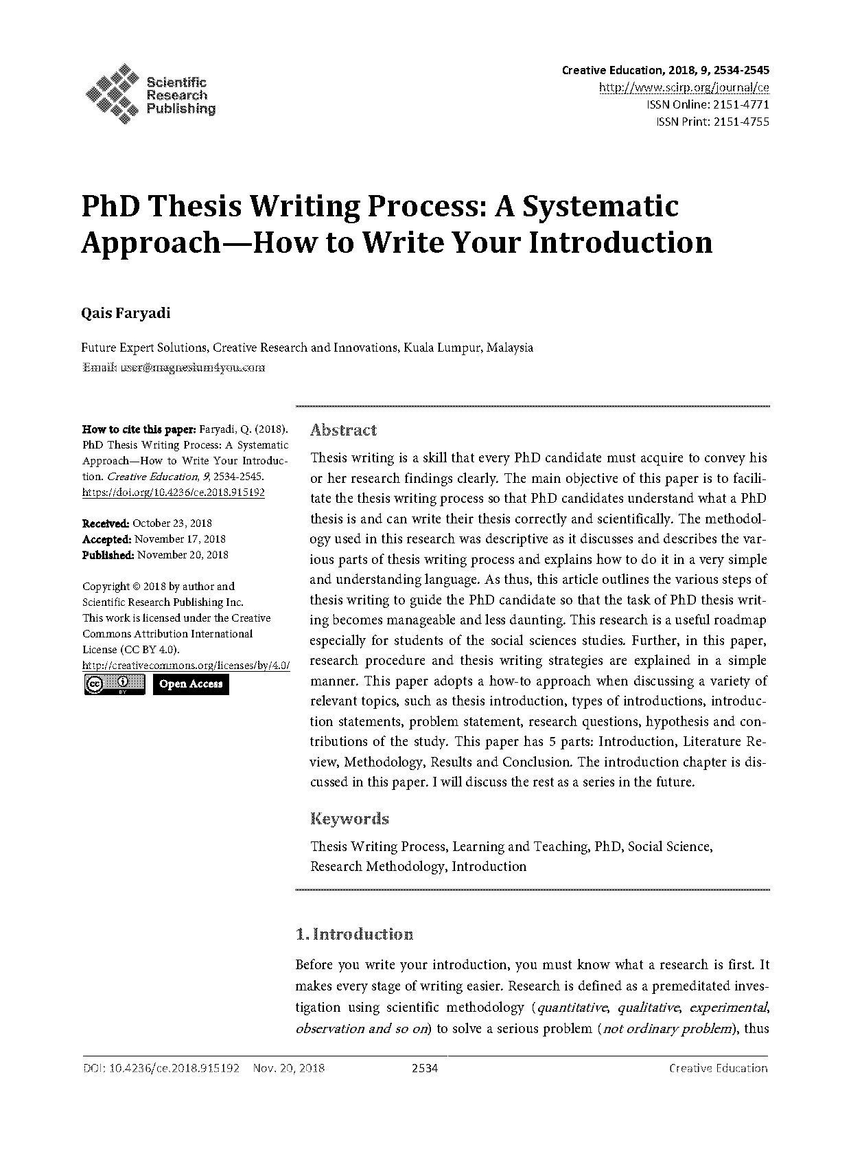 how to write a good thesis for phd