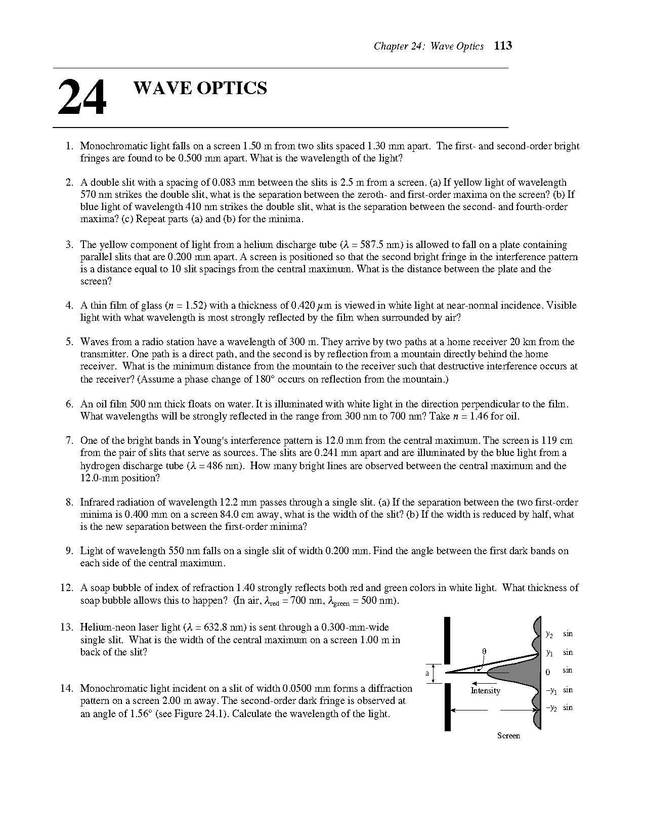 diffraction first order minimum